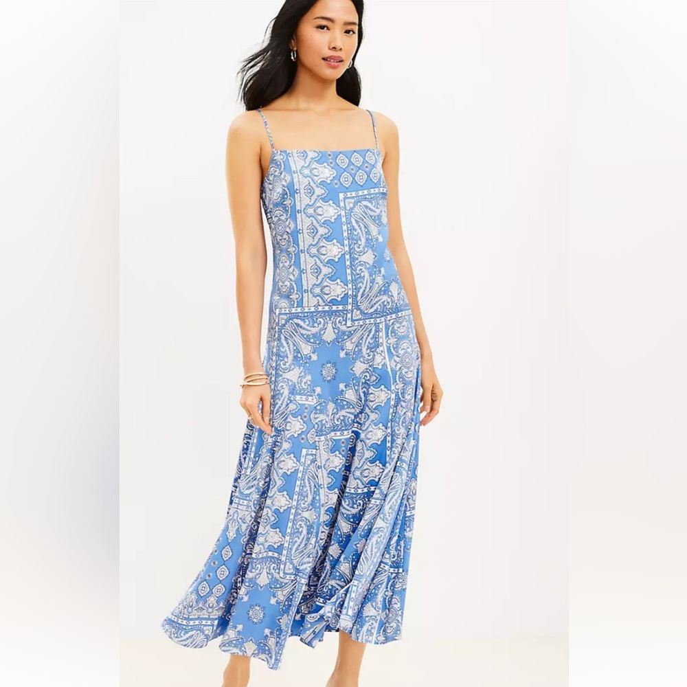 LOFT Bandana Print Slip Dress